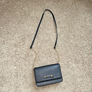 Aldo Black Crossbody Bag with Gold Chain